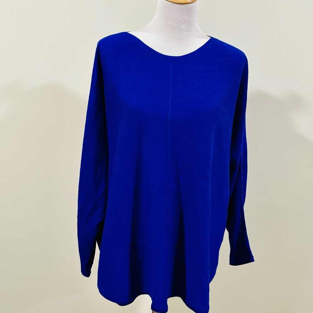 New Directions Curvy Royal Blue Sweater